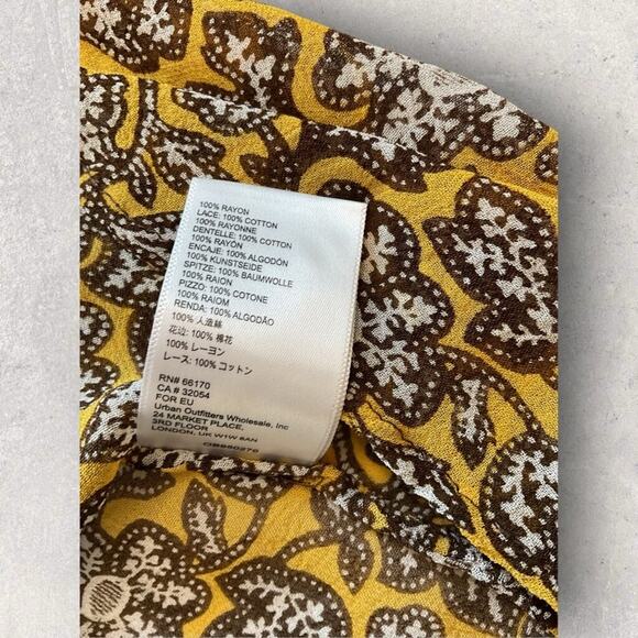 Anthropologie Badrot Top Women’s 10 Boho Tank Brown Multicolor Crochet Fall - Picture 6 of 9